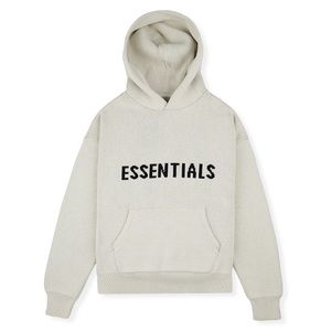 ESSENTIALS OATMEAL KNIT HOODIE
